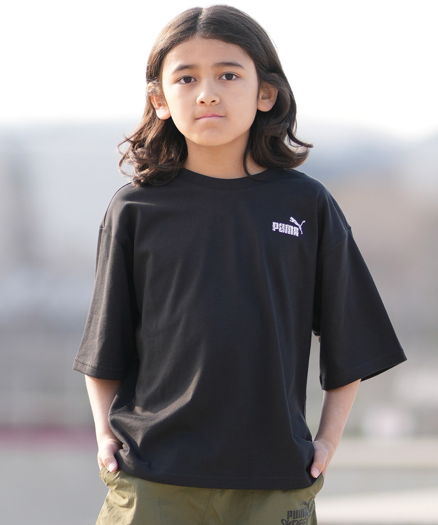 PUMA プーマ 半袖 Tシャツ キッズ ジュニア 子供 バックプリント AOP