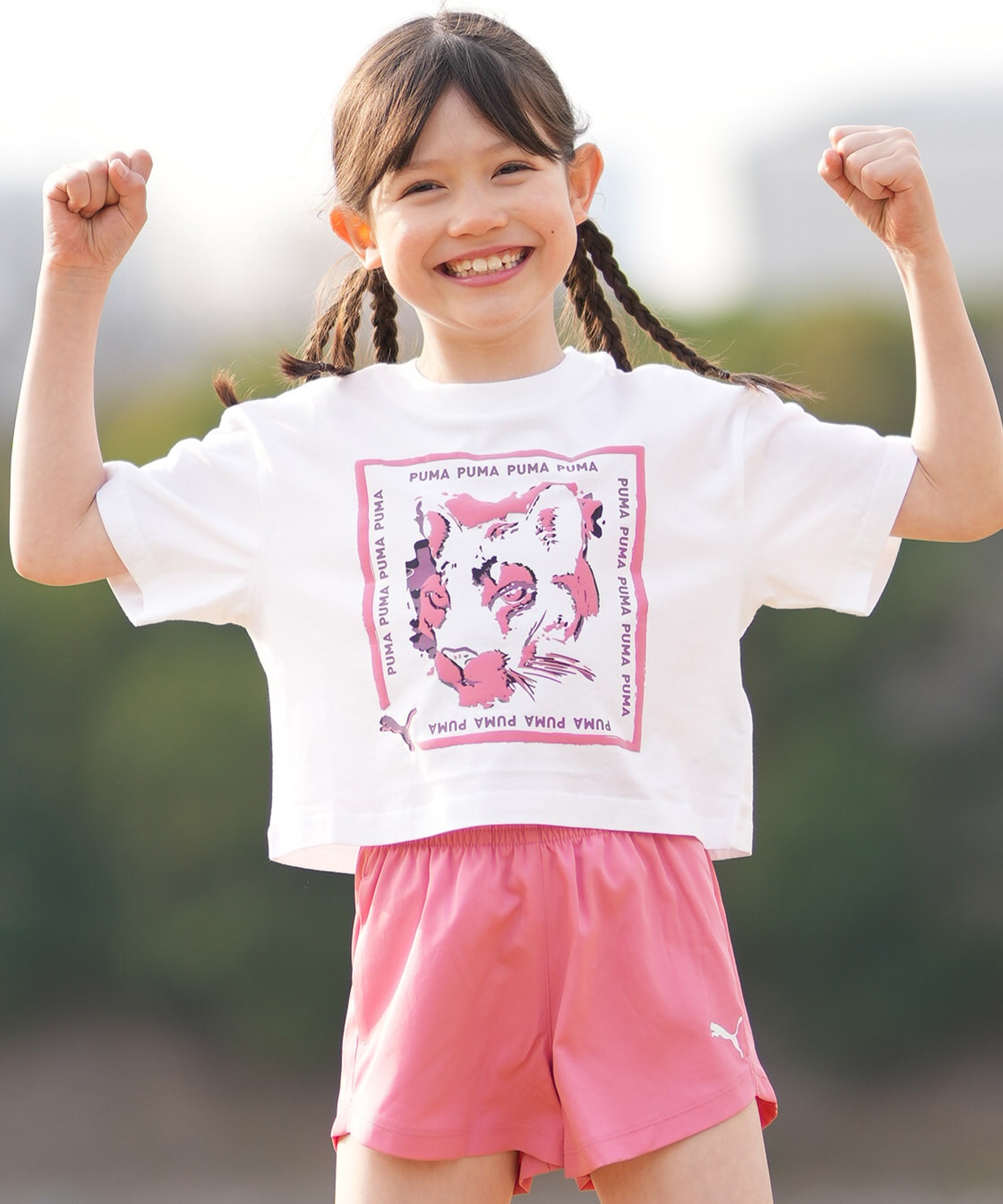 PUMA プーマ 半袖 Tシャツ キッズ ジュニア 子供 GRAPHIC キャット