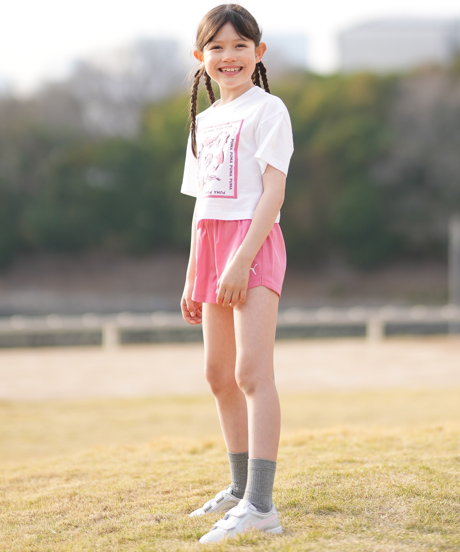PUMA プーマ 半袖 Tシャツ キッズ ジュニア 子供 GRAPHIC キャット