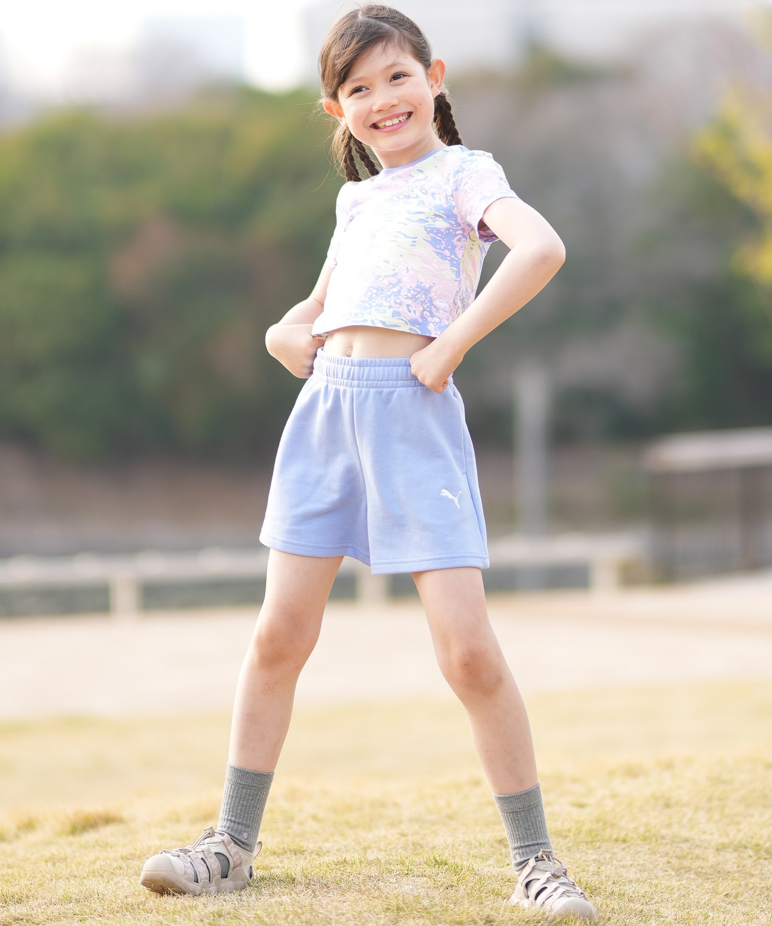 PUMA プーマ 半袖 Tシャツ キッズ ジュニア 子供 LUMINOUS CLOUD AOP
