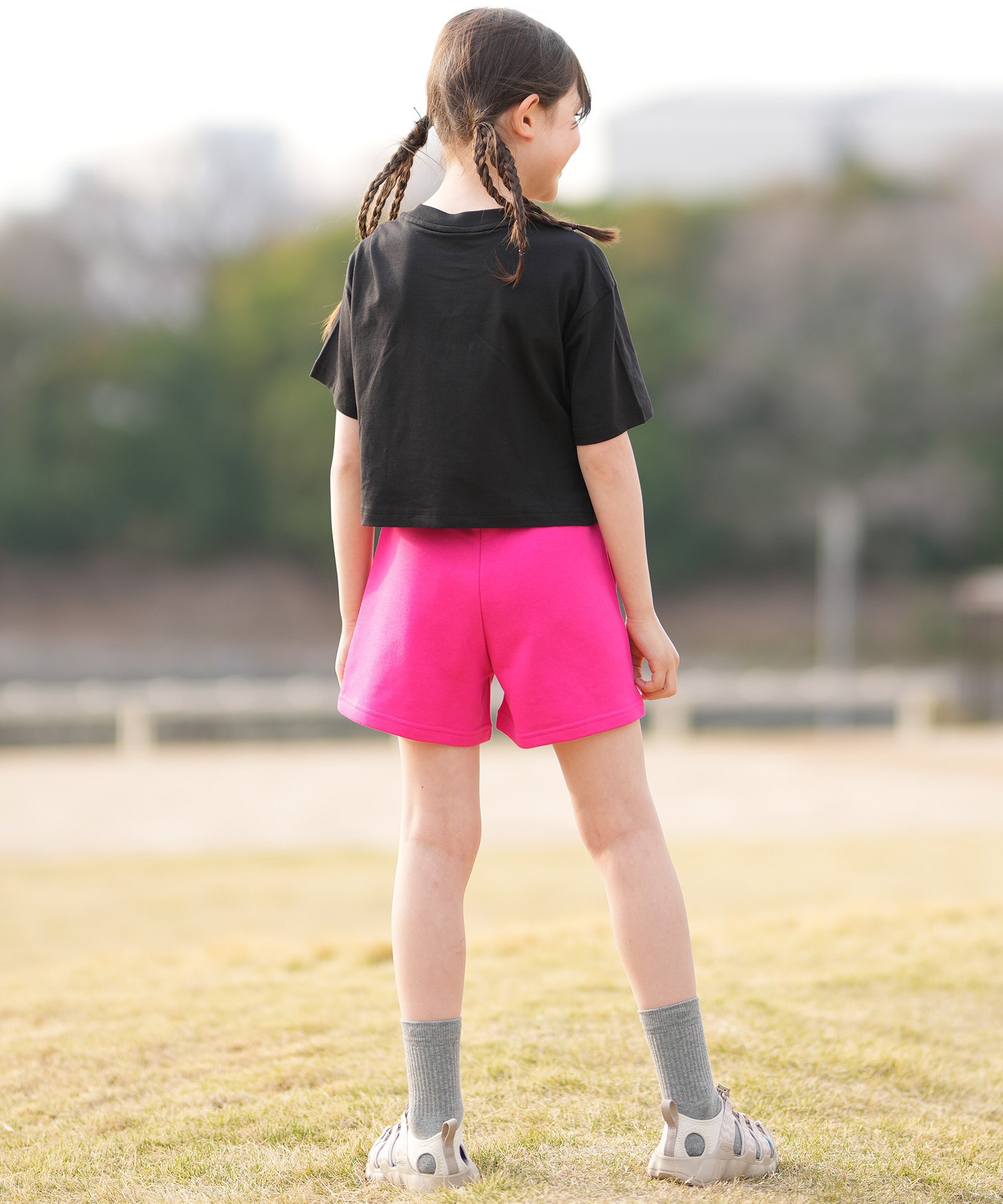 PUMA プーマ ハーフパンツ ショートパンツ キッズ ジュニア 子供 ESS プーマ ロゴ ハイウェスト ショートPT TR G 694245(59-130cm)