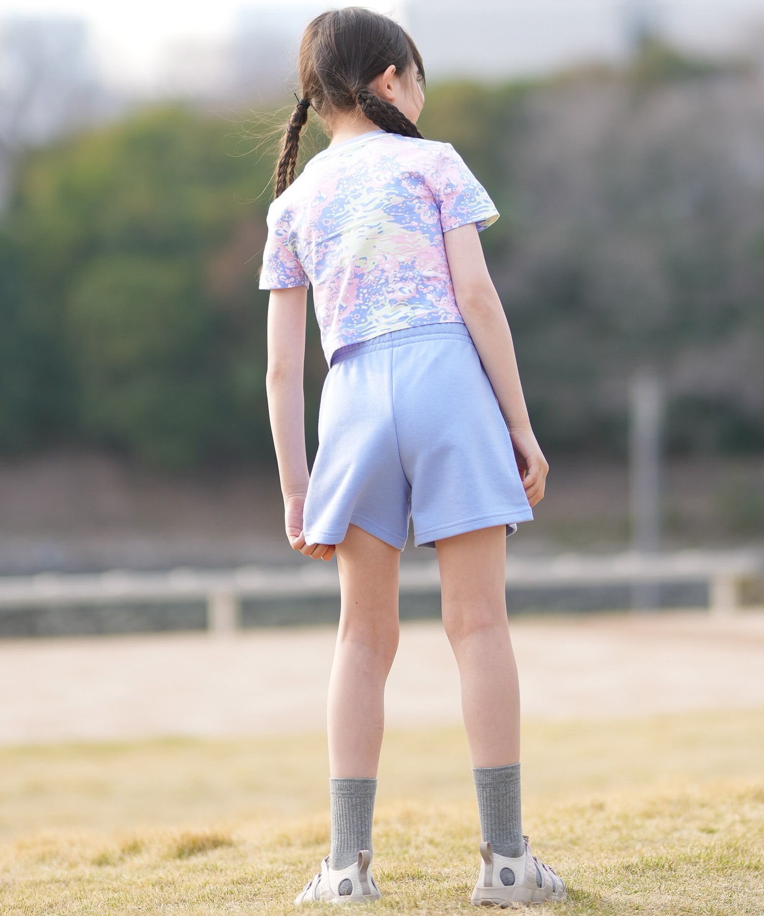 PUMA プーマ ハーフパンツ ショートパンツ キッズ ジュニア 子供 ESS プーマ ロゴ ハイウェスト ショートPT TR G 694245(59-130cm)