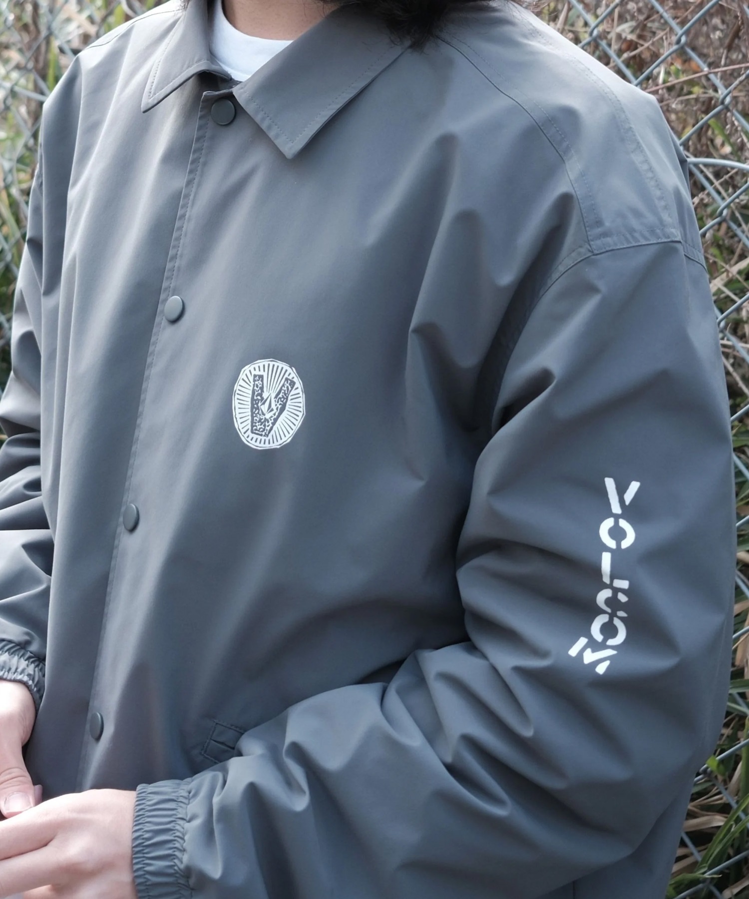 VOLCOM ボルコム コーチジャケット メンズ ロゴ バックプリント