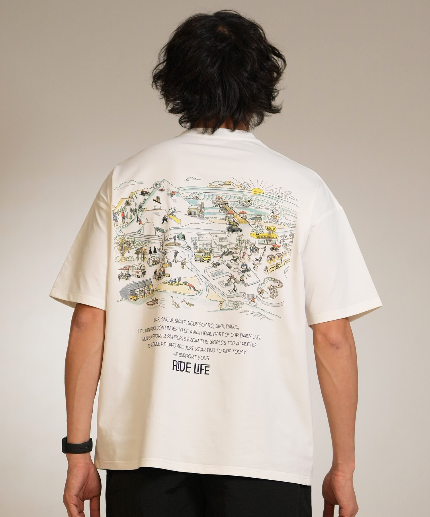 MURASAKI ムラサキ 半袖 Tシャツ メンズ バックプリント MSK PARK TEE