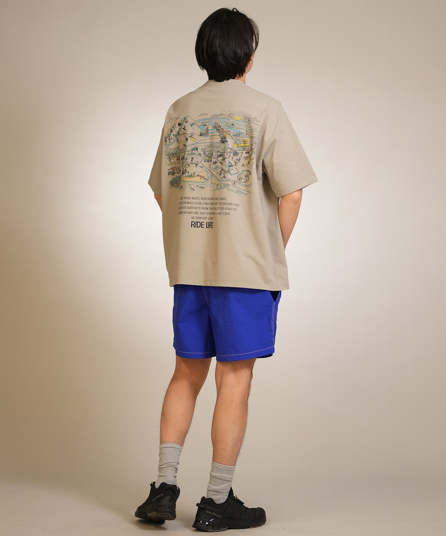 MURASAKI ムラサキ 半袖 Tシャツ メンズ バックプリント MSK PARK TEE