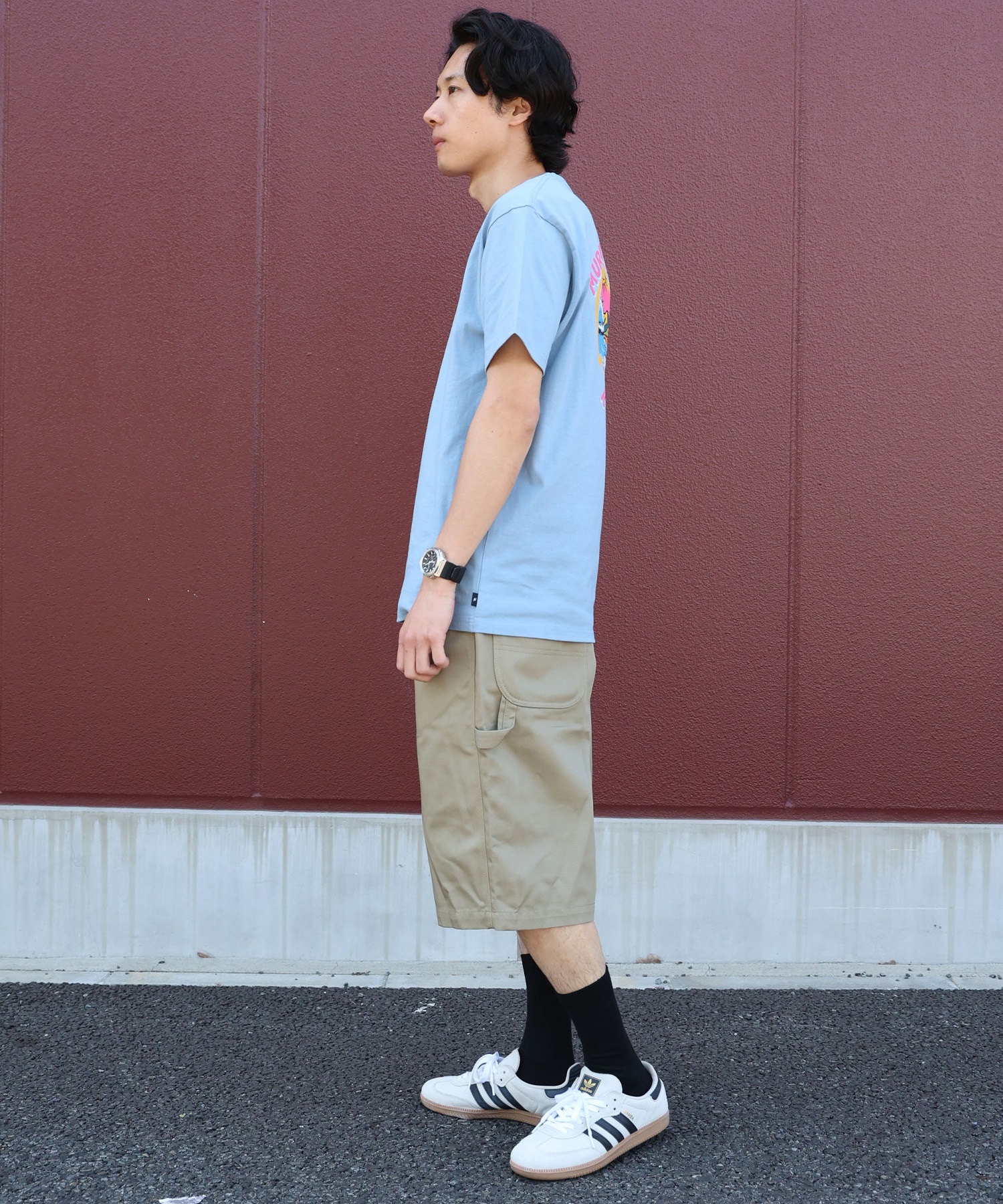 MURASAKI ムラサキ × RIPCURL リップカール コラボレーション 半袖 Tシャツ メンズ M RCM6S-2101 ムラサキスポーツ限定(WHT-M)
