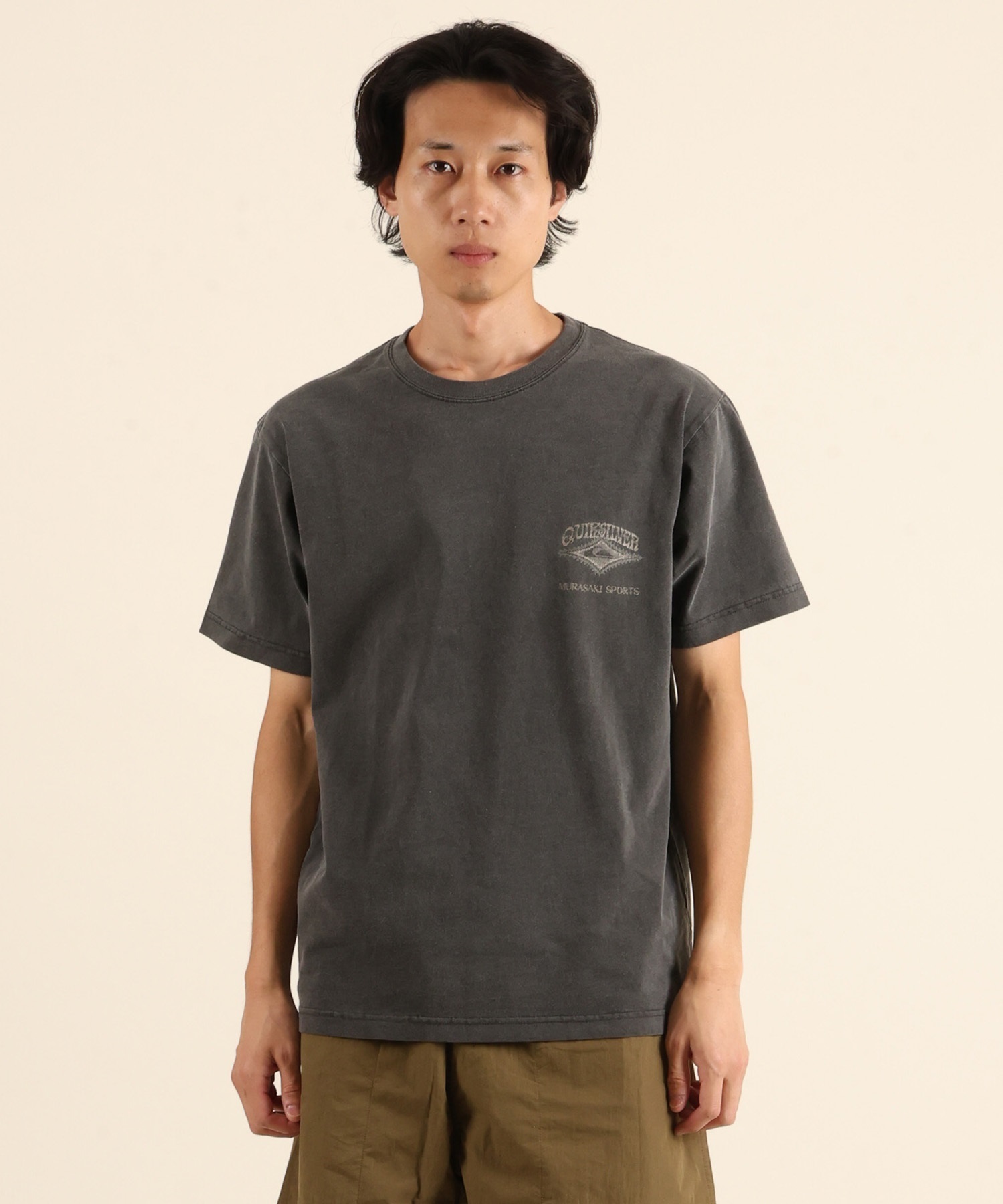 MURASAKI ムラサキ × QUIKSILVER クイックシルバー コラボレーション 半袖 Tシャツ メンズ QST262609M ムラサキスポーツ限定(BLK-M)