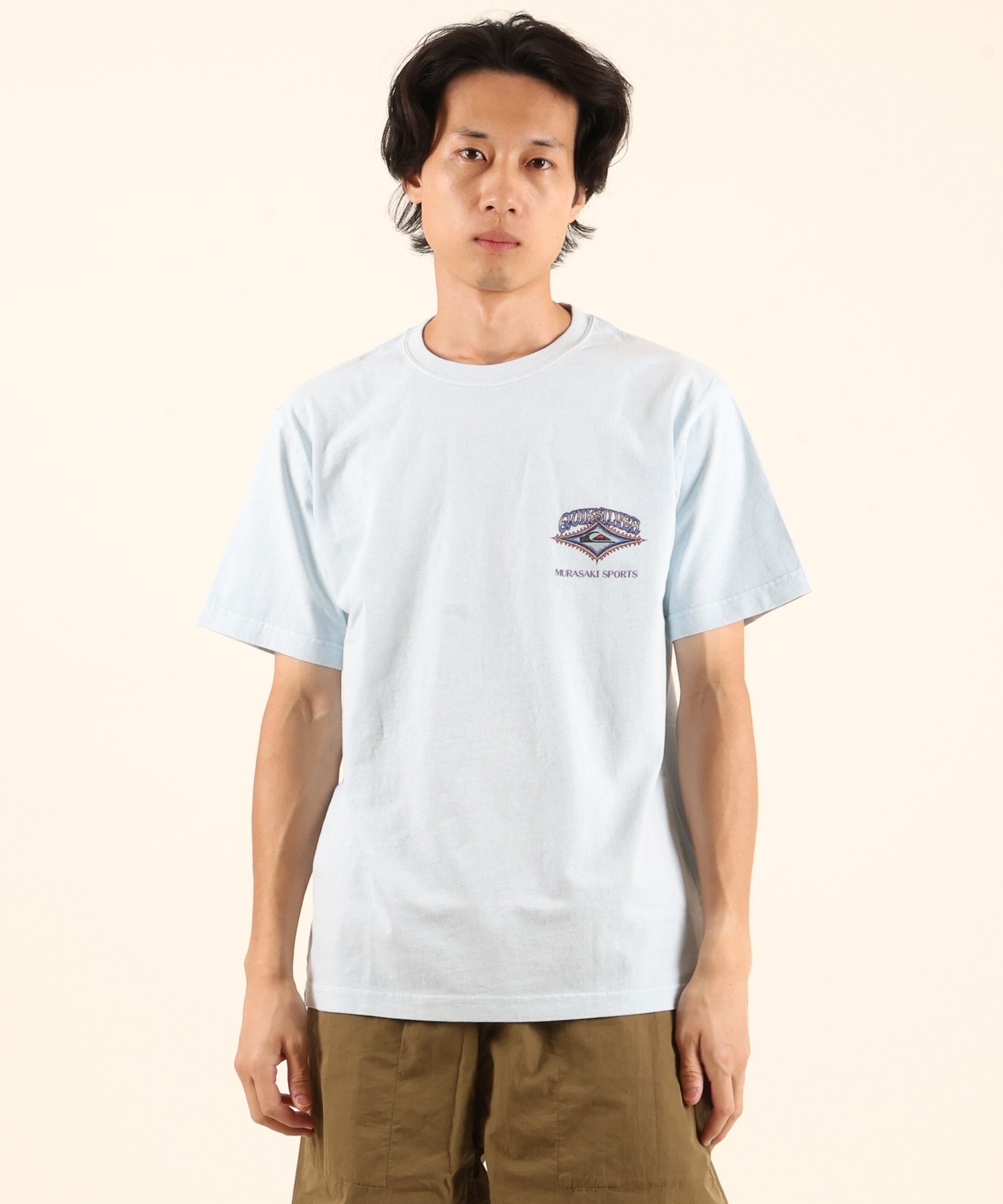 MURASAKI ムラサキ × QUIKSILVER クイックシルバー コラボレーション 半袖 Tシャツ メンズ QST262609M ムラサキスポーツ限定(BLK-M)
