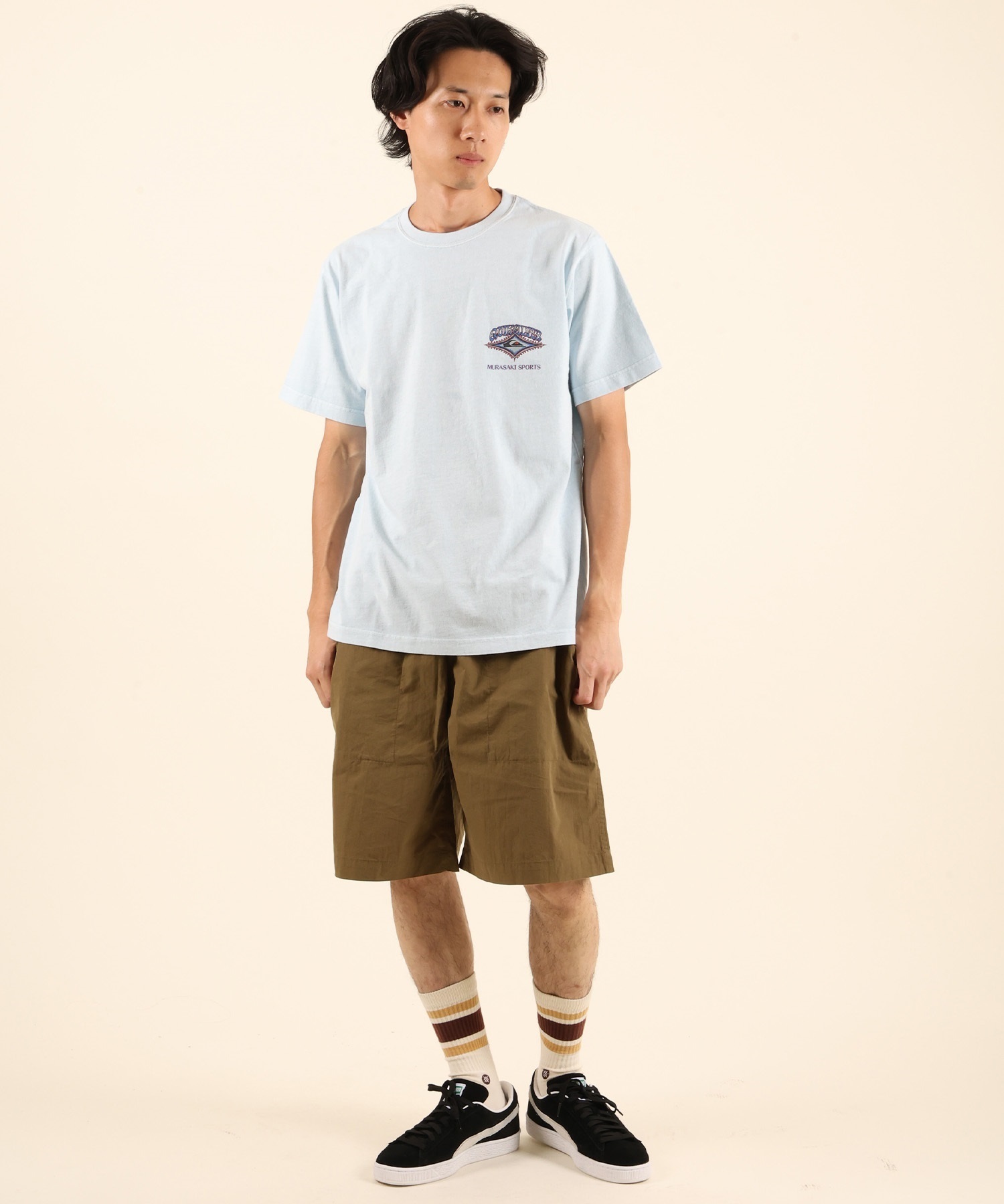 MURASAKI ムラサキ × QUIKSILVER クイックシルバー コラボレーション 半袖 Tシャツ メンズ QST262609M ムラサキスポーツ限定(BLK-M)