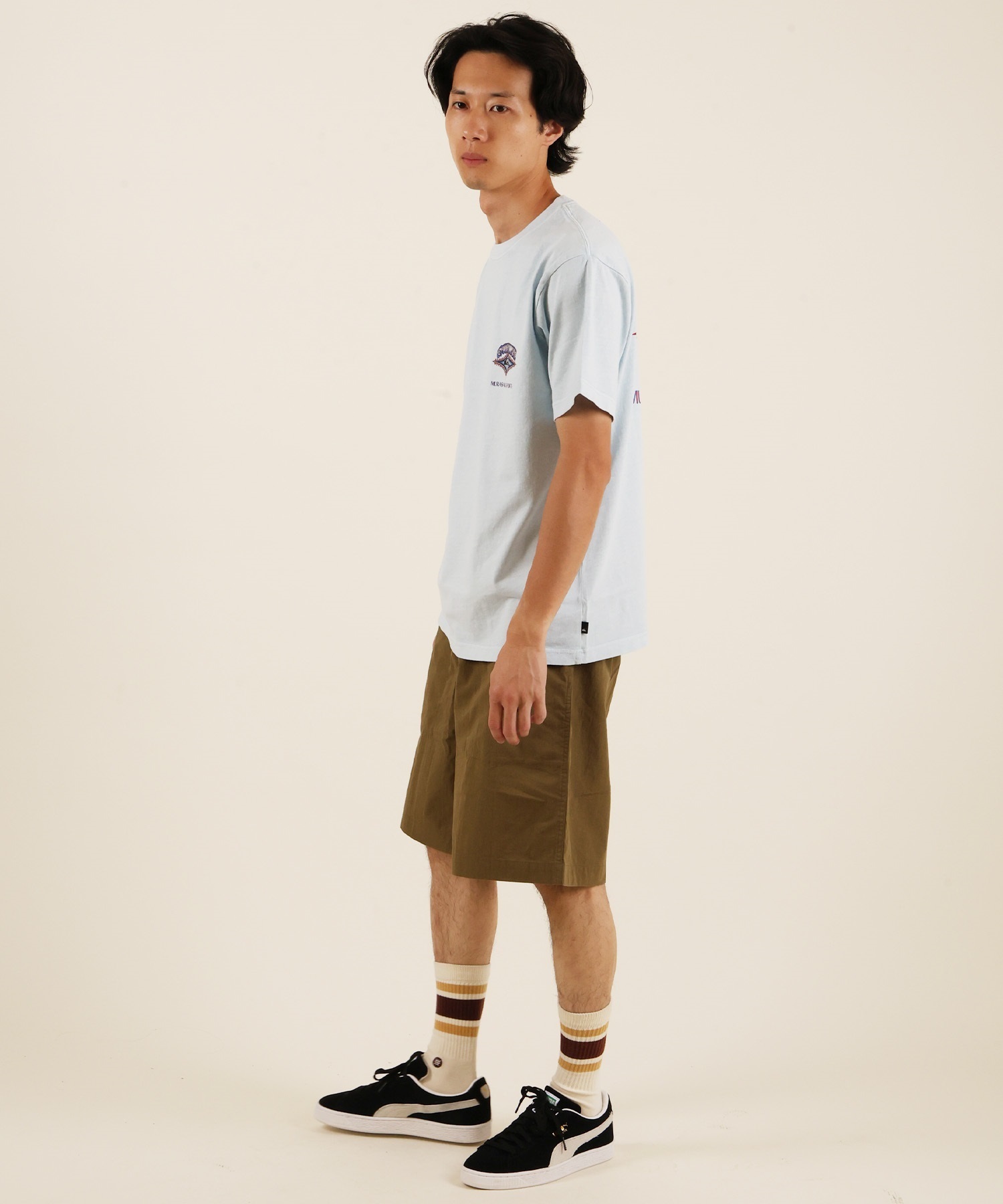 MURASAKI ムラサキ × QUIKSILVER クイックシルバー コラボレーション 半袖 Tシャツ メンズ QST262609M ムラサキスポーツ限定(BLK-M)