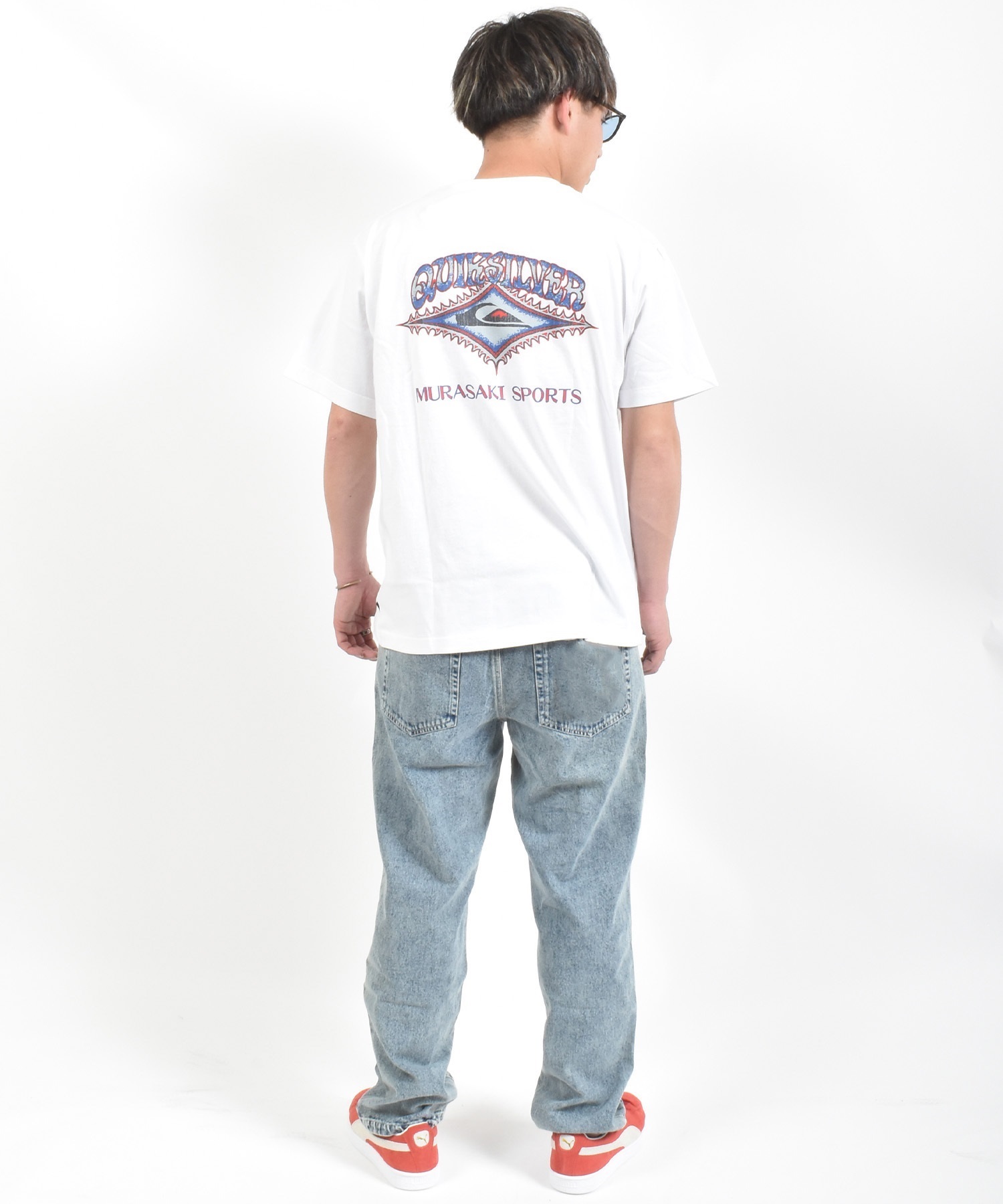 MURASAKI ムラサキ × QUIKSILVER クイックシルバー コラボレーション 半袖 Tシャツ メンズ QST262609M ムラサキスポーツ限定(BLK-M)