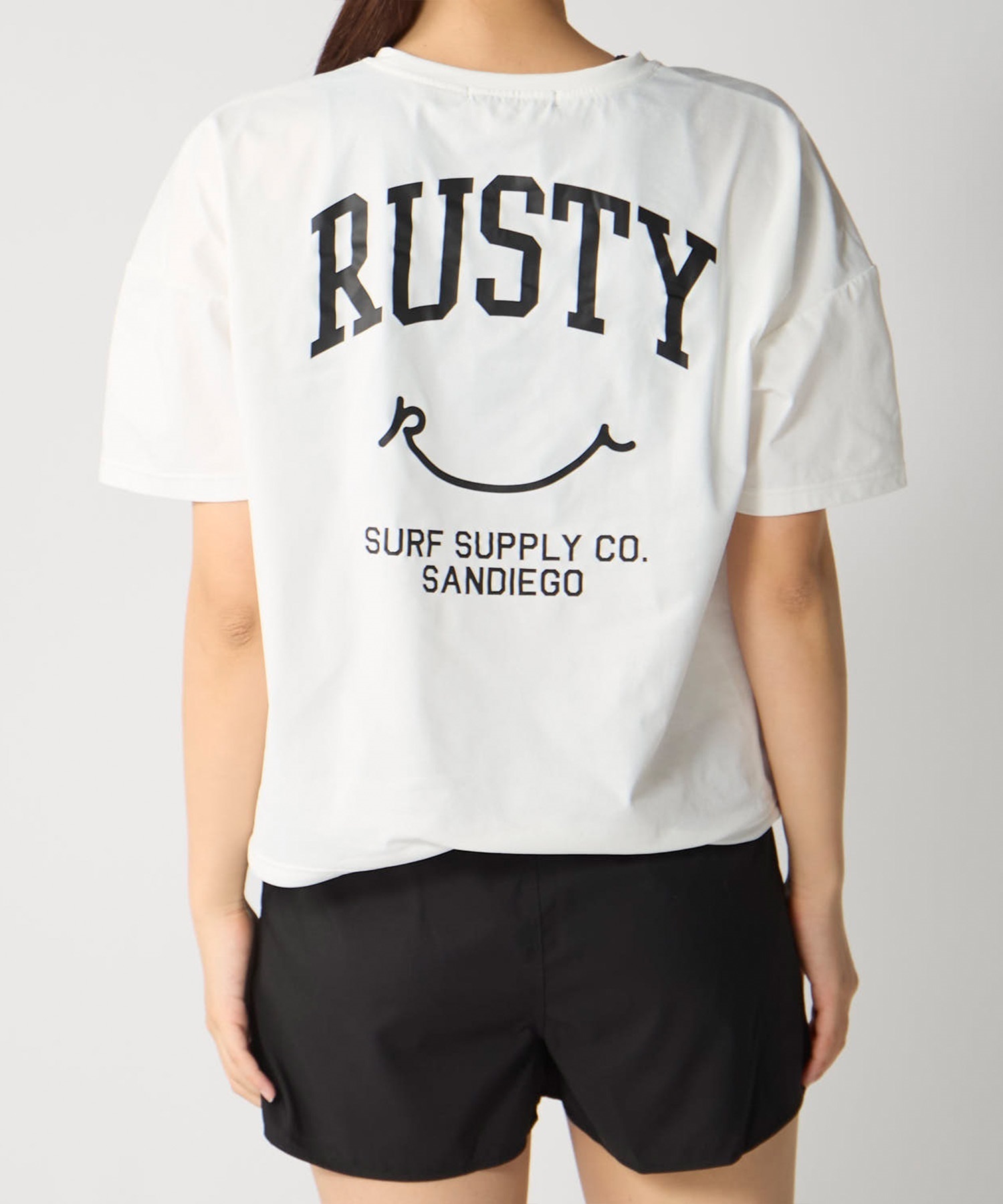 レディスランテイ半袖半ズボンショート丈可愛いサイズS程度NO8000 RUSTY ラスティ 水着 4点セット レディース 半袖ラッシュT ショート