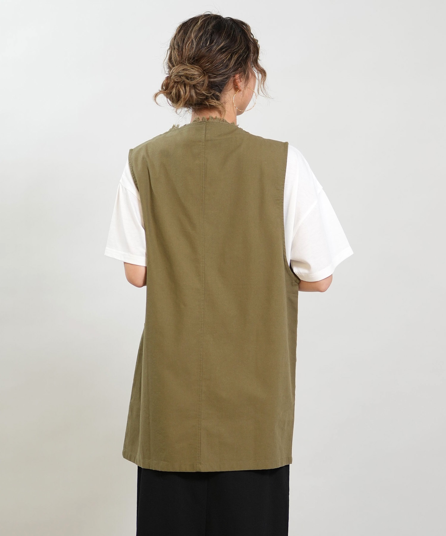 RIKKA FEMME リッカファム ベスト レディース ジレ リネン RF6S-0201(BEG-FREE)