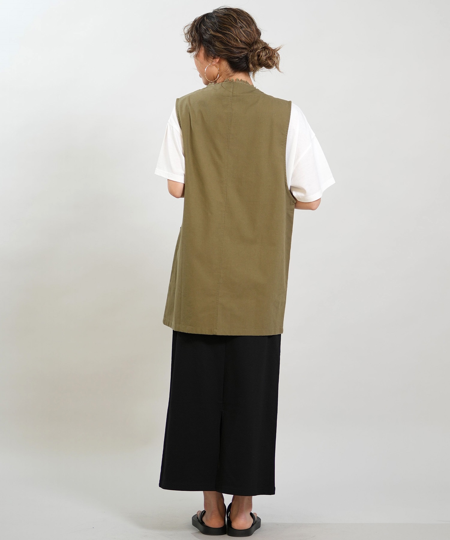 RIKKA FEMME リッカファム ベスト レディース ジレ リネン RF6S-0201(BEG-FREE)