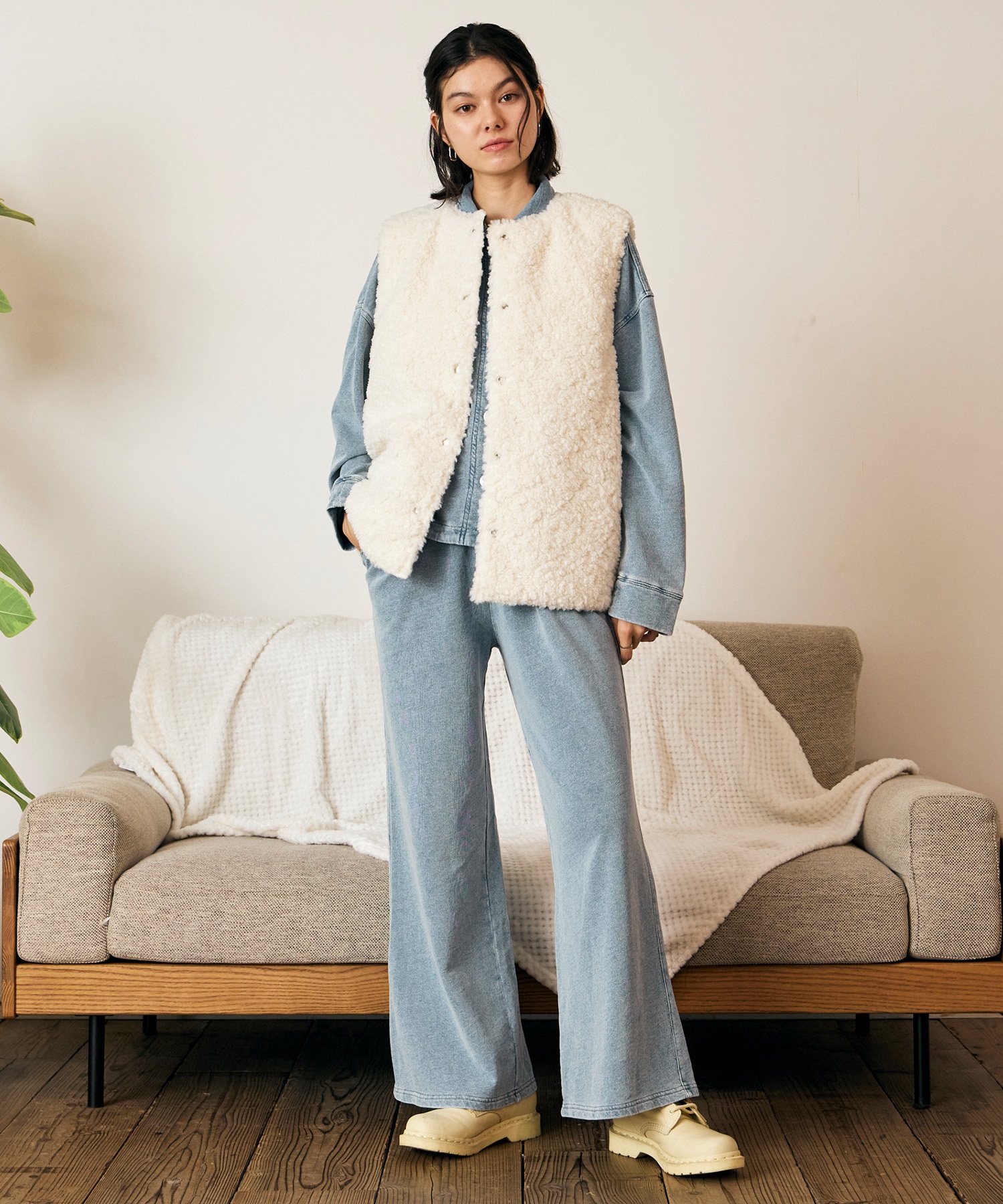 RIKKA FEMME リッカファム ベスト レディース リバーシブル 2way ボア キルティング RF6F-0201(BEG-FREE)