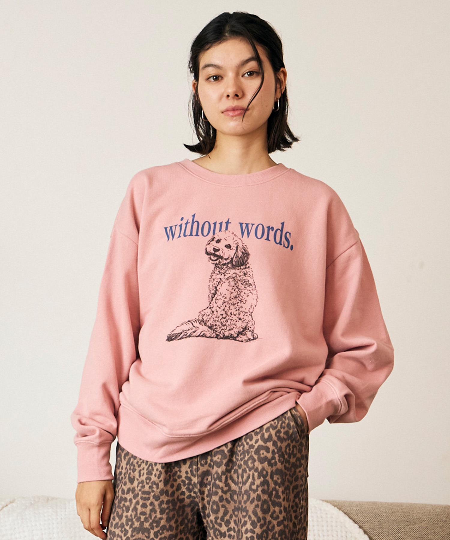 RIKKA FEMME リッカファム トレーナー スウェット レディース 裏毛 ドッググラフィック RF6F-1101(GRY-FREE)