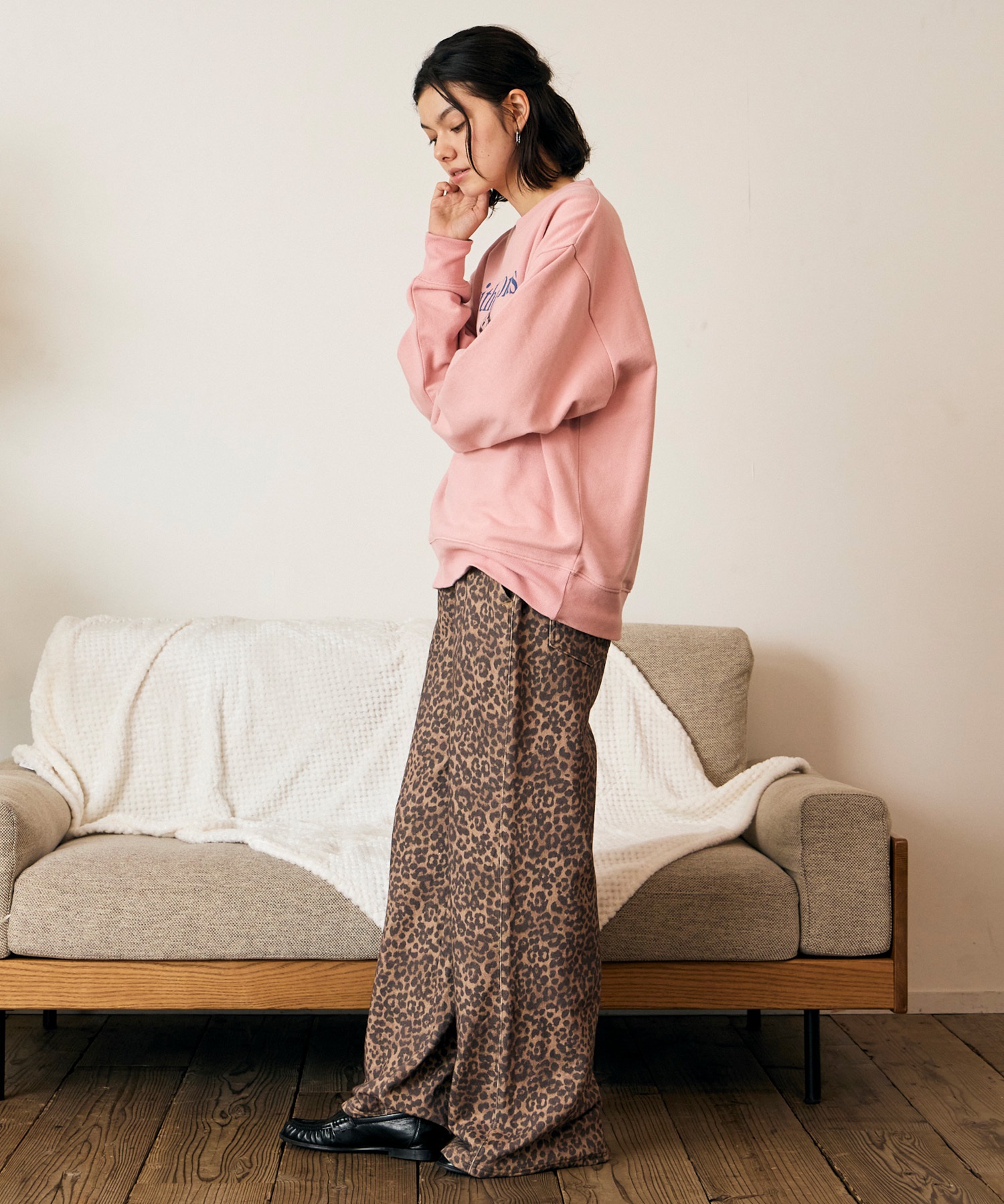 RIKKA FEMME リッカファム トレーナー スウェット レディース 裏毛 ドッググラフィック RF6F-1101(GRY-FREE)