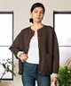 RIKKA FEMME リッカファム ニット セーター カーディガン レディース ウォッシャブル 裏配色 スウェット風 RF6F-1302(BLK-FREE)