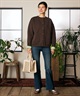 RIKKA FEMME リッカファム ニット セーター カーディガン レディース ウォッシャブル 裏配色 スウェット風 RF6F-1302(BLK-FREE)