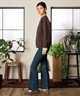 RIKKA FEMME リッカファム ニット セーター カーディガン レディース ウォッシャブル 裏配色 スウェット風 RF6F-1302(BLK-FREE)