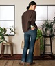 RIKKA FEMME リッカファム ニット セーター カーディガン レディース ウォッシャブル 裏配色 スウェット風 RF6F-1302(BLK-FREE)
