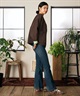 RIKKA FEMME リッカファム ニット セーター カーディガン レディース ウォッシャブル 裏配色 スウェット風 RF6F-1302(BLK-FREE)