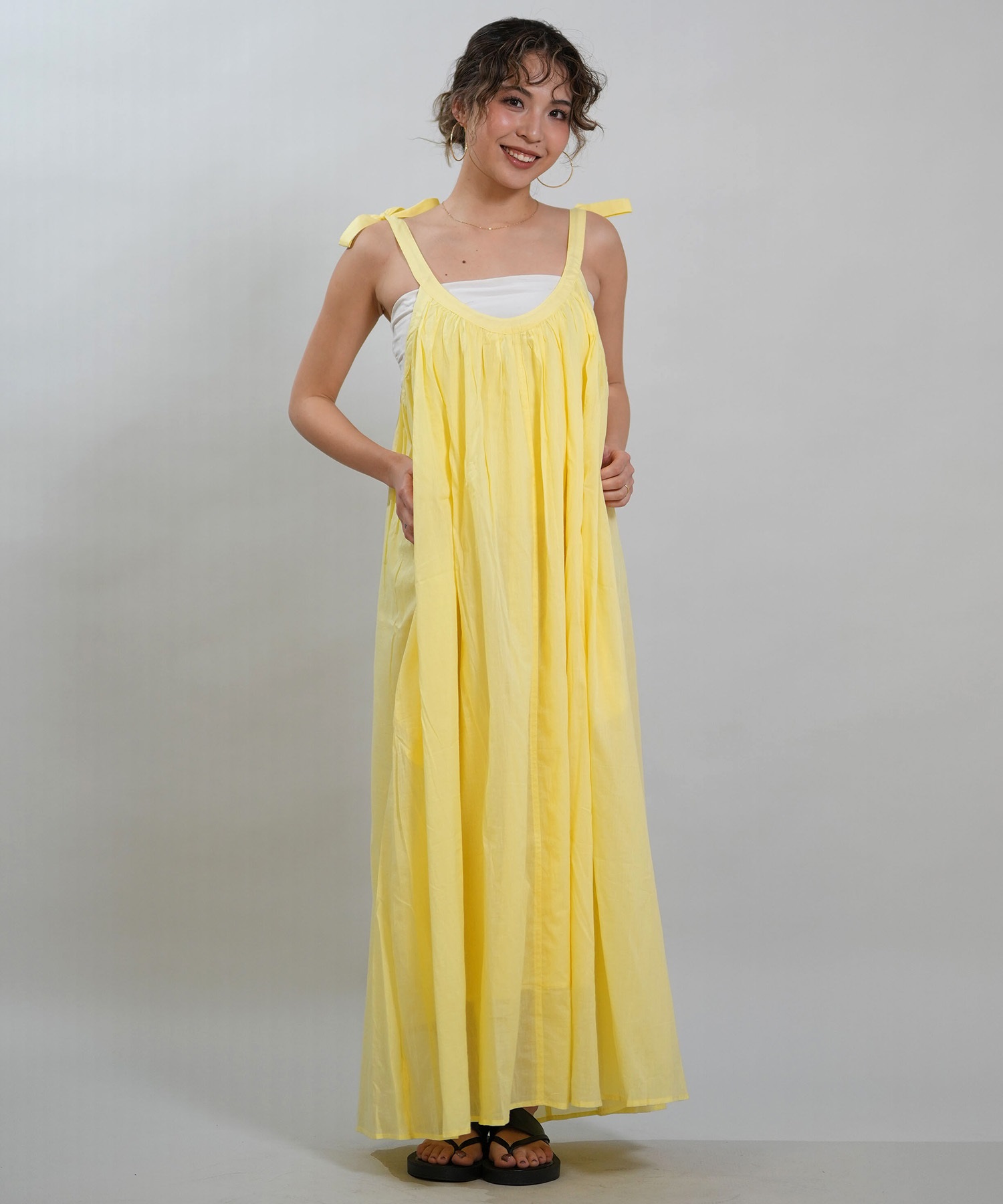 RIKKA FEMME リッカファム ワンピース レディース リボンワンピ ロング丈 RF6S-1402(WHT-FREE)