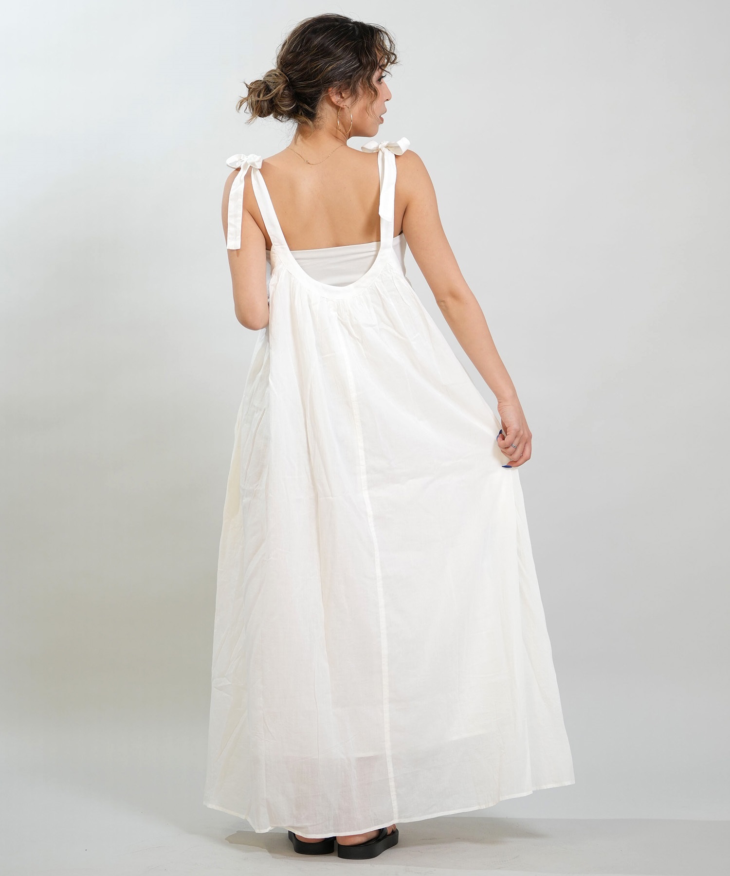 RIKKA FEMME リッカファム ワンピース レディース リボンワンピ ロング丈 RF6S-1402(WHT-FREE)