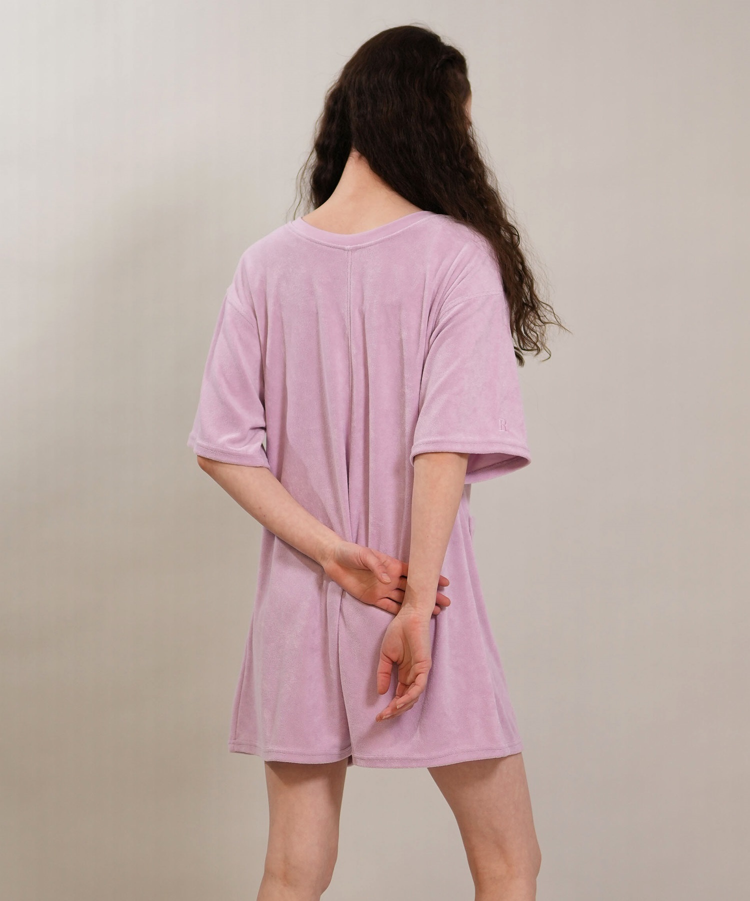 RIKKA FEMME リッカファム オールインワン ロンパース レディース パイル生地 ショート丈 吸水速乾 UVカット RF6S-1406(GRY-FREE)