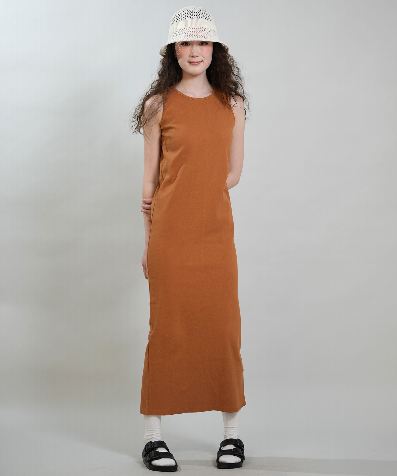 RIKKA FEMME リッカファム ワンピース レディース リブワンピ ロング丈 RF6S-1408(GRY-FREE)