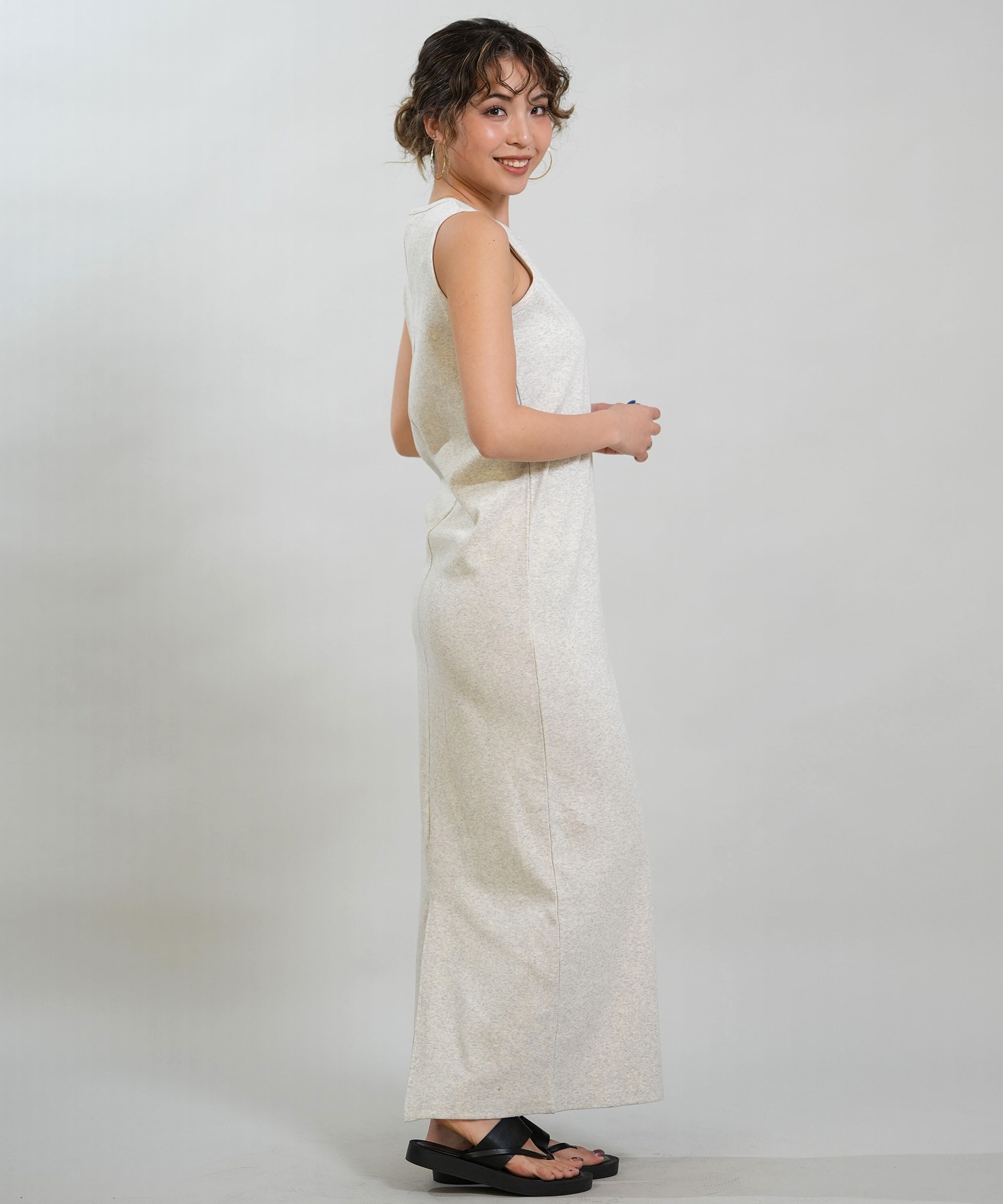 RIKKA FEMME リッカファム ワンピース レディース リブワンピ ロング丈 RF6S-1408(GRY-FREE)