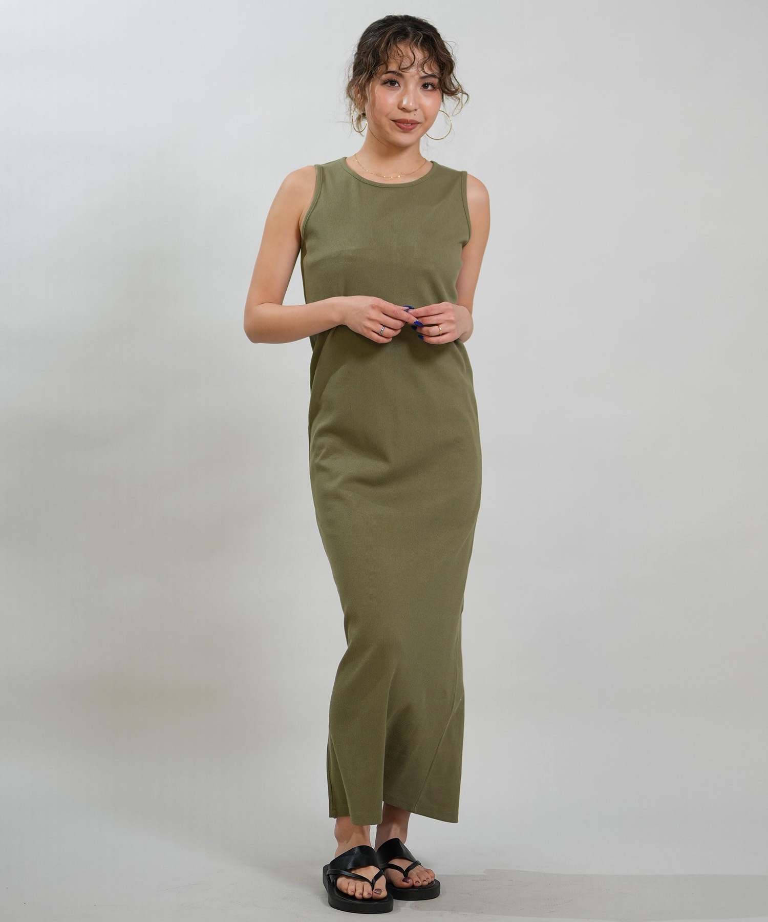 RIKKA FEMME リッカファム ワンピース レディース リブワンピ ロング丈 RF6S-1408(GRY-FREE)