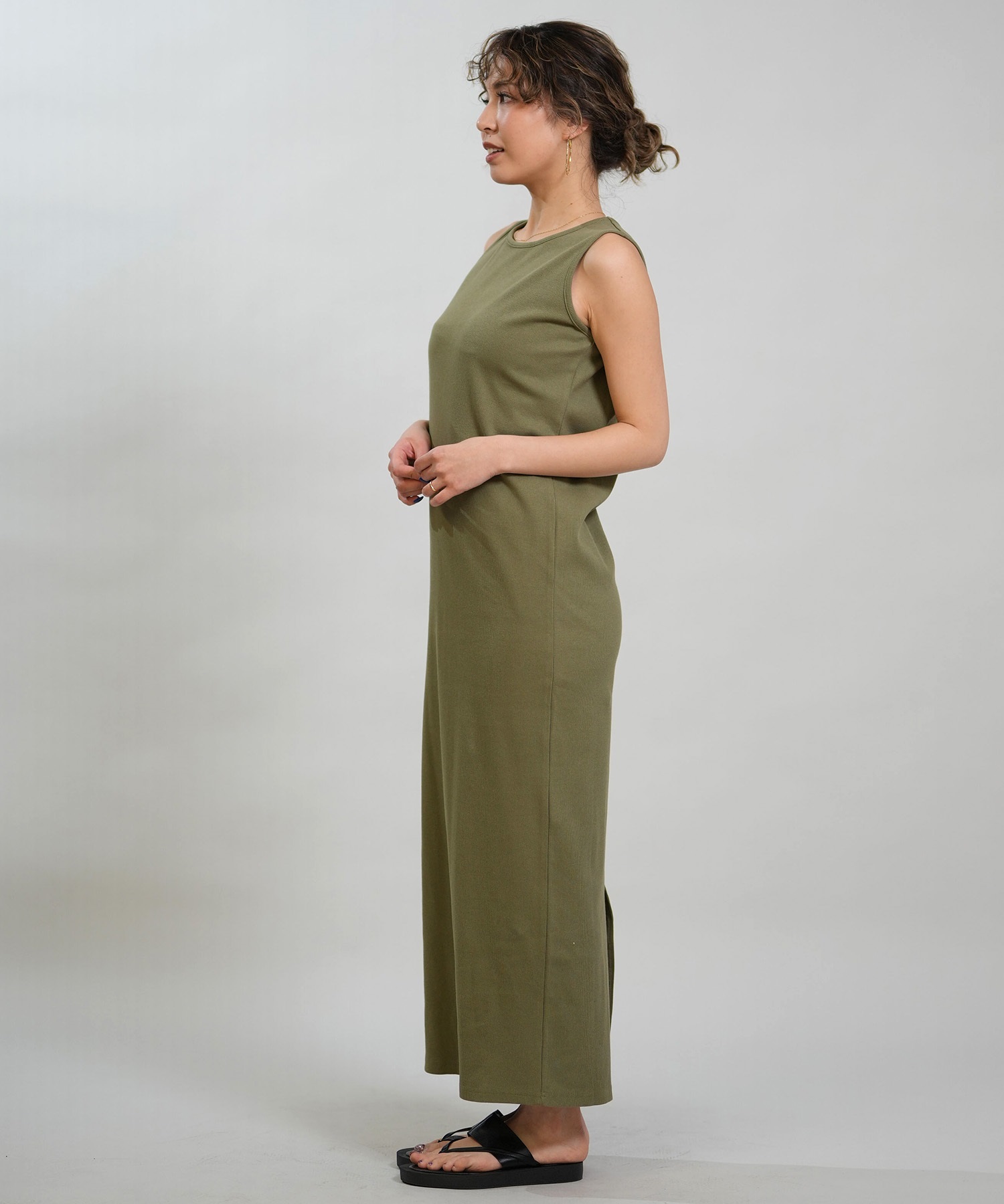 RIKKA FEMME リッカファム ワンピース レディース リブワンピ ロング丈 RF6S-1408(GRY-FREE)