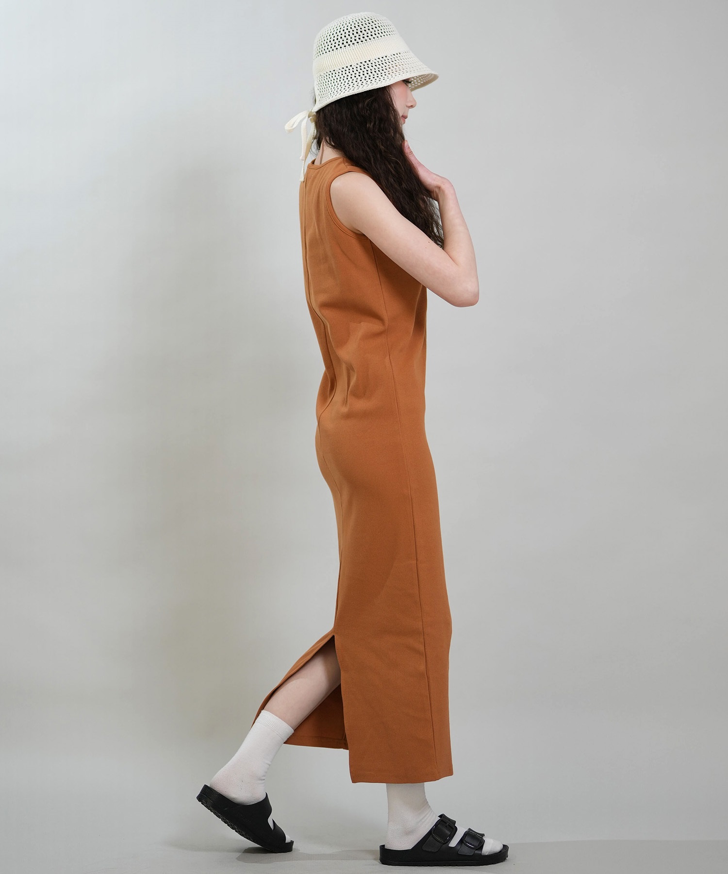 RIKKA FEMME リッカファム ワンピース レディース リブワンピ ロング丈 RF6S-1408(GRY-FREE)