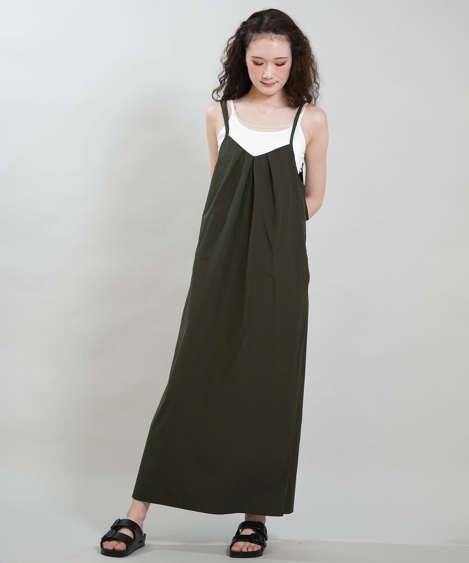 RIKKA FEMME リッカファム ワンピース レディース キャミワンピ マキシ丈 RF6S-1404(BLK-FREE)