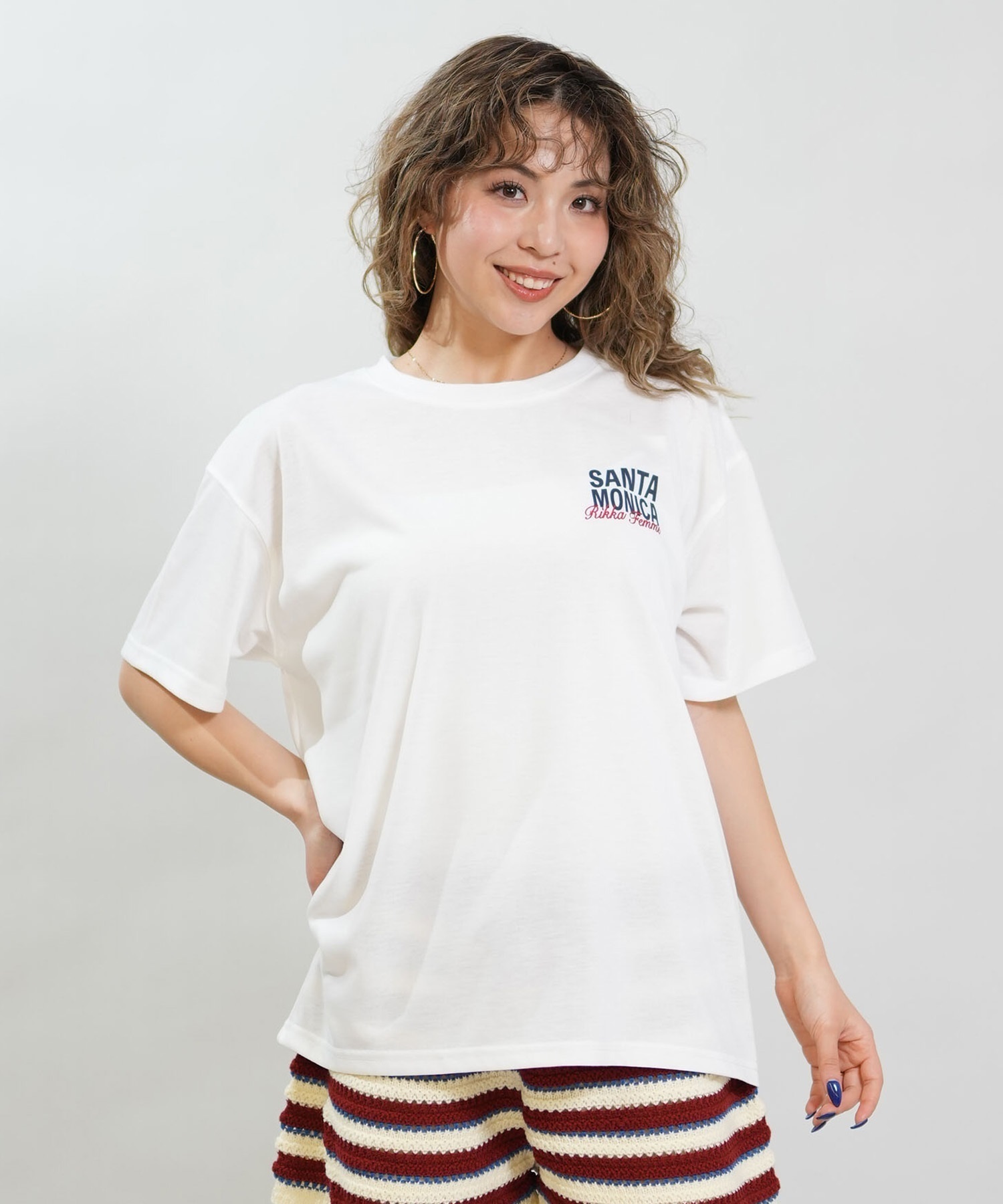 RIKKA FEMME リッカファム 半袖 Tシャツ レディース バックプリント 吸水速乾 UVカット RF6S-2102(WHT-SM)