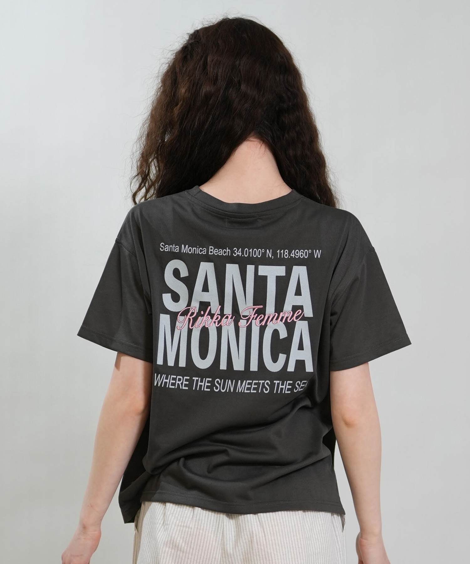 RIKKA FEMME リッカファム 半袖 Tシャツ レディース バックプリント 吸水速乾 UVカット RF6S-2102(WHT-SM)