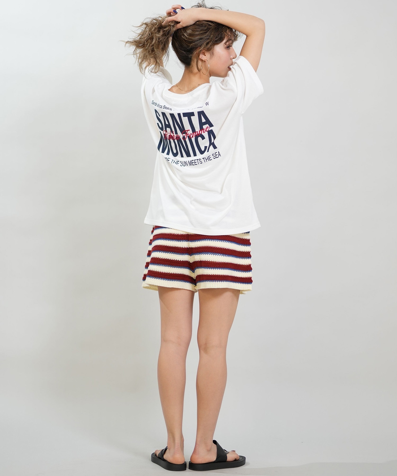 RIKKA FEMME リッカファム 半袖 Tシャツ レディース バックプリント 吸水速乾 UVカット RF6S-2102(WHT-SM)