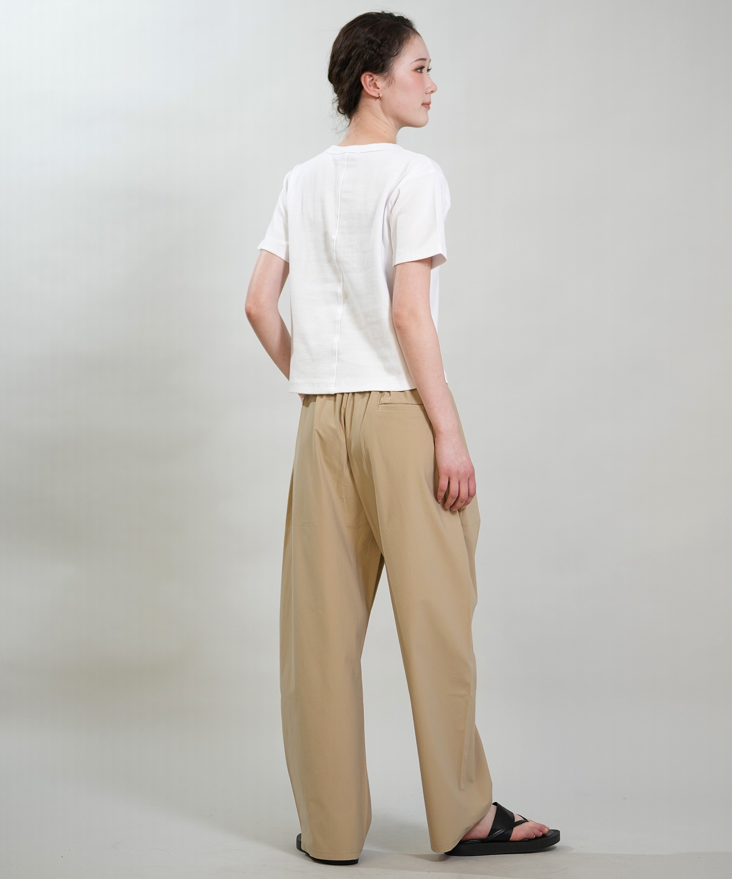 RIKKA FEMME リッカファム 半袖 Tシャツ レディース リブ フロント刺繍 RF6S-2104(WHT-SM)