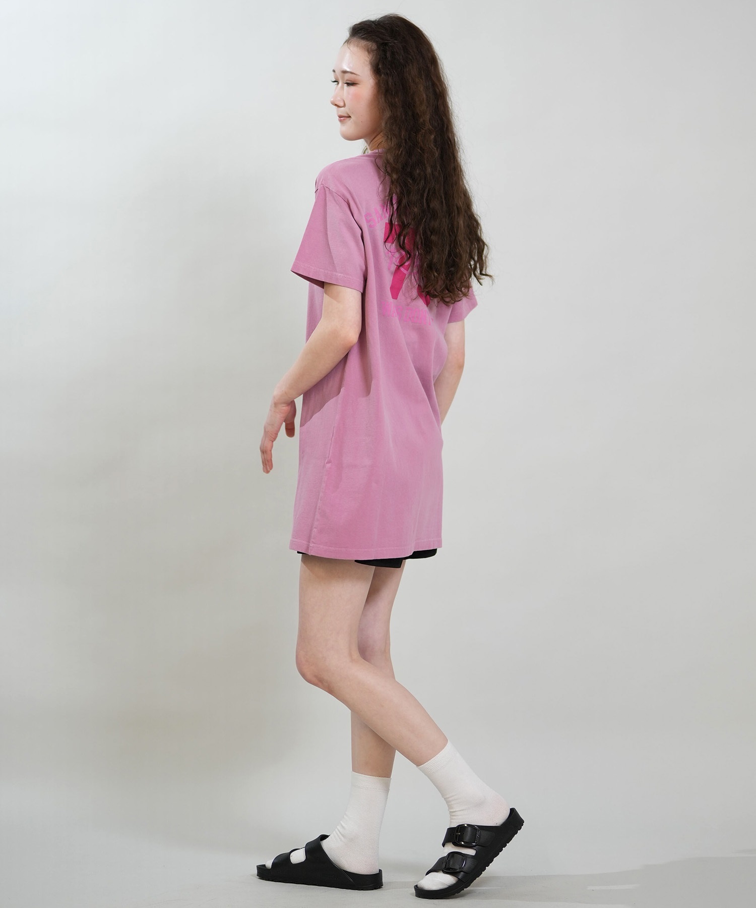 RIKKA FEMME リッカファム 半袖 Tシャツ レディース ワンピース Tシャツワンピ バックプリント RF6S-2105(GRY-FREE)