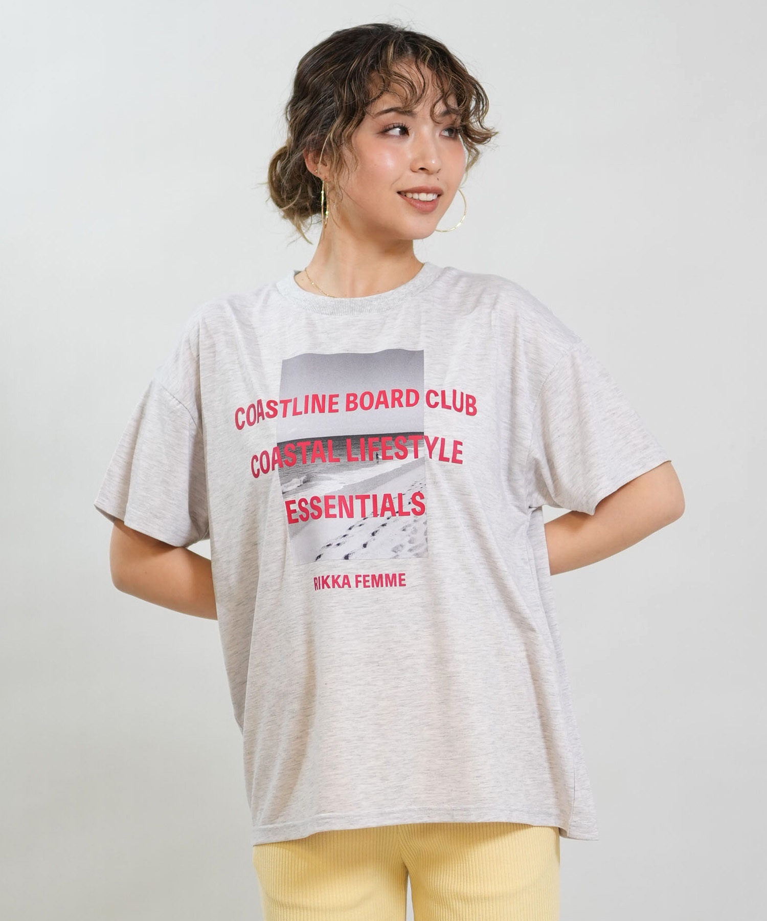 RIKKA FEMME リッカファム 半袖 Tシャツ レディース フォトT UVカット 接触冷感 RF6S-2107(WHT-FREE)