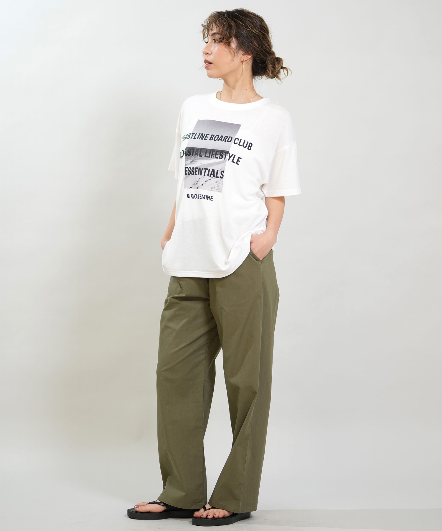 RIKKA FEMME リッカファム 半袖 Tシャツ レディース フォトT UVカット 接触冷感 RF6S-2107(WHT-FREE)