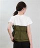 RIKKA FEMME リッカファム 半袖 Tシャツ レディース ドロスト ギャザー ドッキングカットソー RF6S-2106(BEG-FREE)