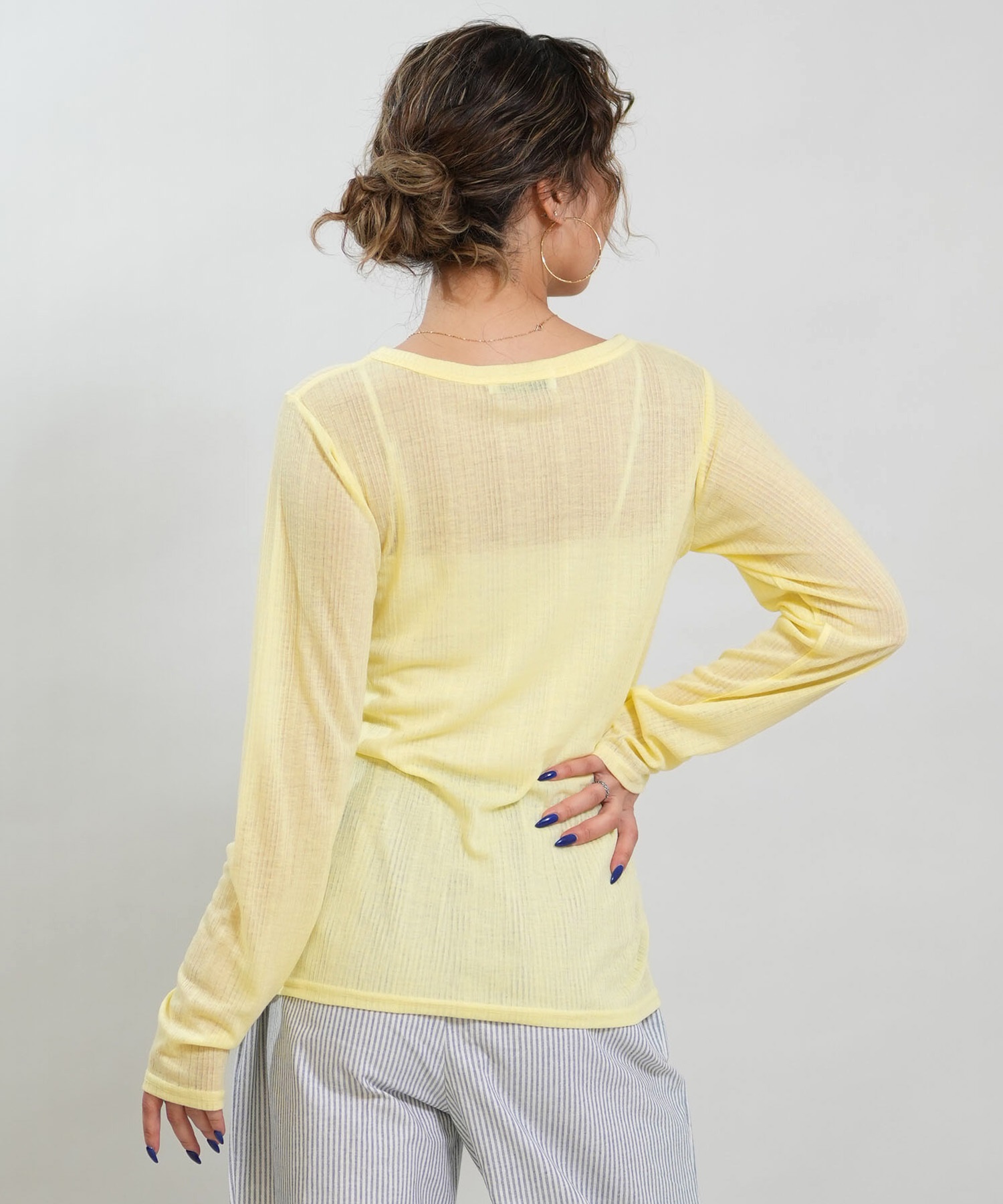 RIKKA FEMME リッカファム 長袖 Tシャツ ロンT レディース シアートップス RF6S-2201(WHT-FREE)