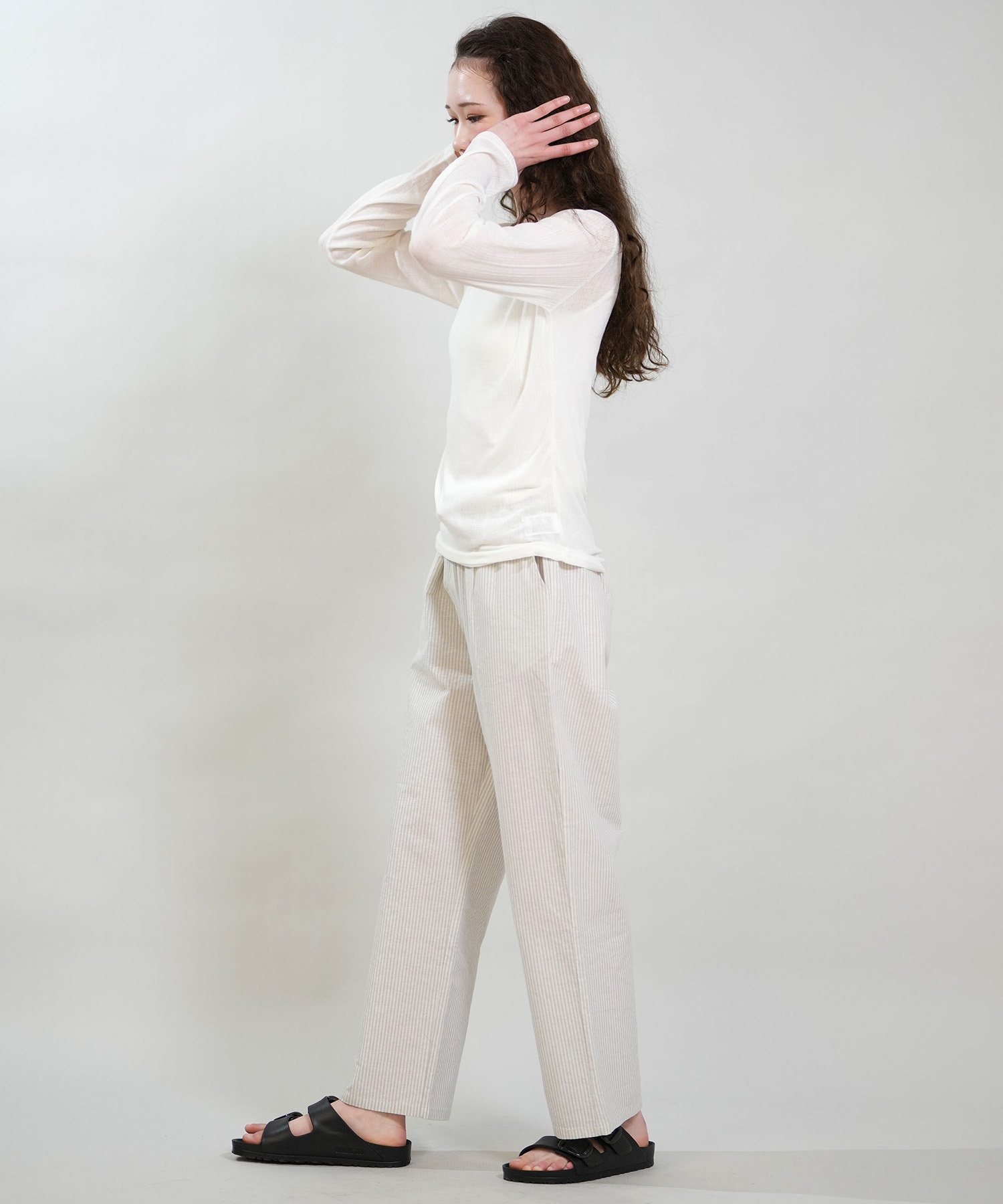 RIKKA FEMME リッカファム 長袖 Tシャツ ロンT レディース シアートップス RF6S-2201(WHT-FREE)