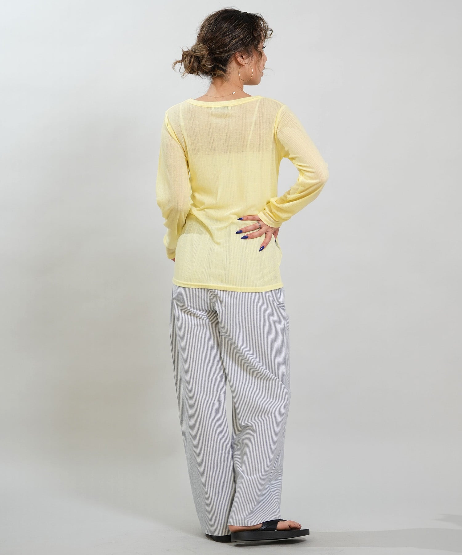 RIKKA FEMME リッカファム 長袖 Tシャツ ロンT レディース シアートップス RF6S-2201(WHT-FREE)