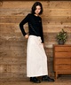 RIKKA FEMME リッカファム 長袖 Tシャツ ロンT レディース ワンポイント ロゴ リングドットボタン RF6F-2201(BLK-SM)