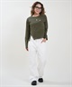 RIKKA FEMME リッカファム 長袖 Tシャツ ロンT レディース ワンポイント ロゴ リングドットボタン RF6F-2201(BLK-SM)