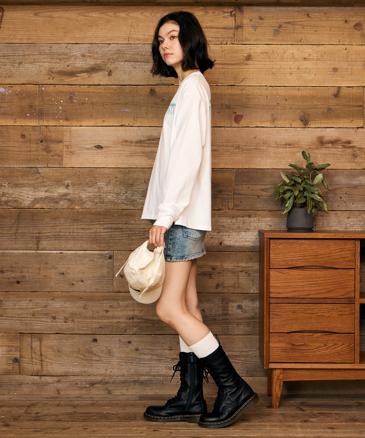 RIKKA FEMME リッカファム 長袖 Tシャツ ロンT レディース バックプリント グラフィック RF6F-2203(WHT-FREE)