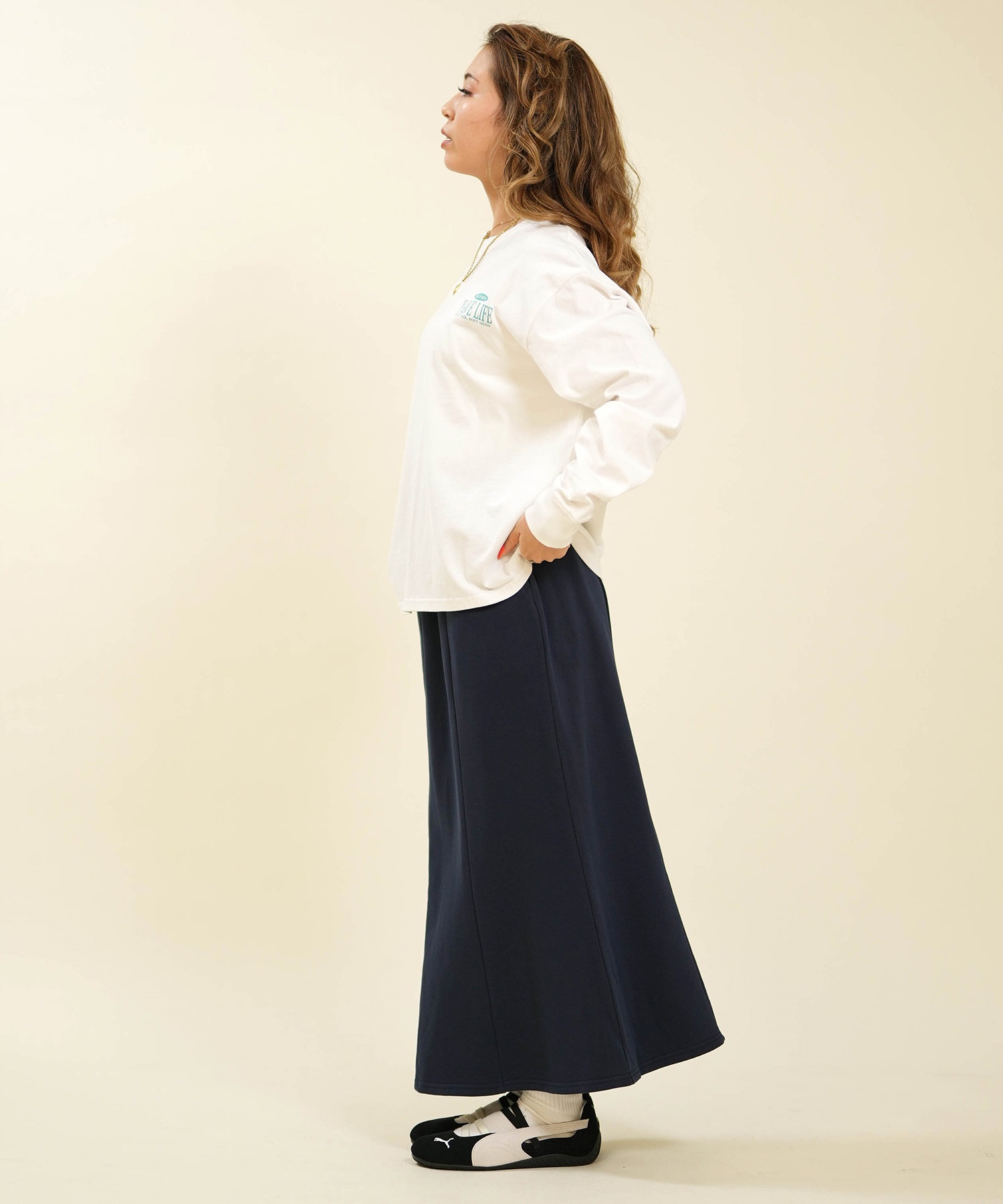 RIKKA FEMME リッカファム 長袖 Tシャツ ロンT レディース バックプリント グラフィック RF6F-2203(WHT-FREE)